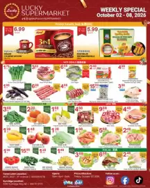 Lucky Supermarket flyer week 41 Page 2: Fresh Wingfat Loong Kong Chicken €5,88, Beef Oxtail €0,88