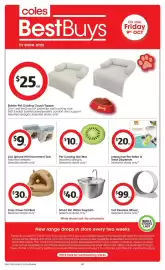 Coles catalogue week 41 Page 48: Cozy Cave Cat Bed €30,00, Lick Sphere Pet Enrichment Tool €9,00