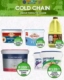 Take 'n Pay catalogue Page 15: Lancewood Cream cheese €399,99, President Cream Cheese Assorted €339,99