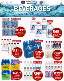 Take 'n Pay catalogue Page 20: Aquelle Flavoured Assorted €99,99, AQuellé Natural Spring Water €36,99