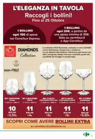 Volantino Carrefour Express Pagina 13: Set 2 calici vino rosso/cocktail €11,00, Set 2 calici vino bianco/drink €11,00