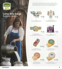 Volantino Eurospar Pagina 19: Mozzarella senza lattosio Brimi €2,99, Formaggio Latte Fieno, San Candido €15,90