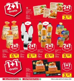 Volantino Eurospar Pagina 2: Cotolette o Bocconcini di pollo Despar €2,13, Tè Zero San Benedetto €0,66