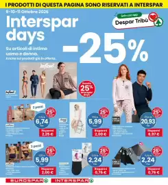 Volantino Eurospar Pagina 30: Calzino donna Sporty Golden Lady €2,24, Calzini uomo Enrico Coveri €2,24
