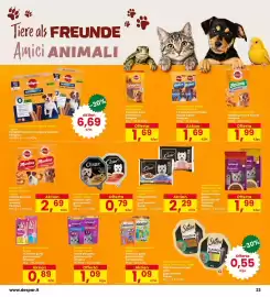 Volantino Interspar Pagina 23: Nassfutter für Katzen Pranzetti €1,99, Paté per cane gusti assortiti Cesar €0,79