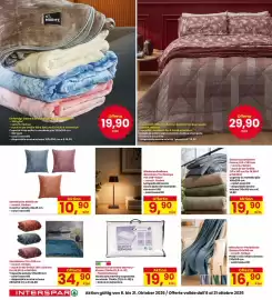 Volantino Interspar Pagina 28: Guanciale memory cervicale €19,90, Plaid in microfibra sherpa €16,90