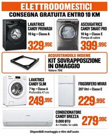 Volantino Yammo Pagina 4: Lavatrice Candy Slim €249,99, Frigorifero Mivar €229,99