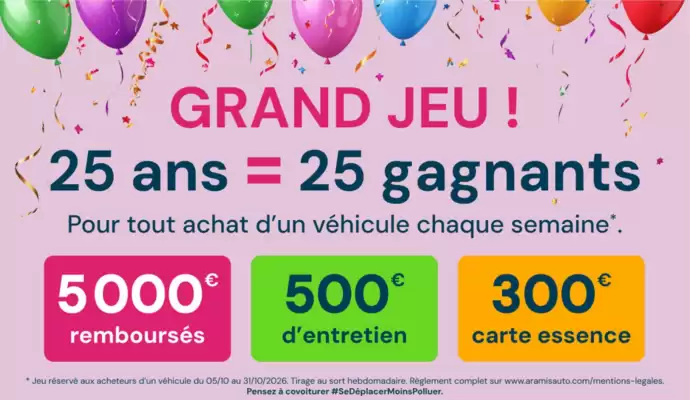 Aramis Auto (valable jusqu'au 31-10)