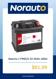Folheto Norauto Página 4: Bateria 1 PREÇO 32 45Ah-400A €81,99