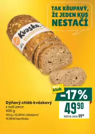 Billa leták týden 41 Strana 8: minit® Hmotnost 405 g Kvasko DYNOVÝ CHLEB Dýňový chléb kváskový z naší pece 400 g 100 g =