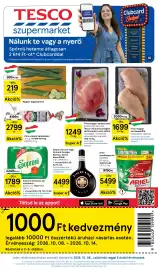 Tesco akciós újság | Szupermarket Oldal 1: Soproni dobozos sör €1.789,00, Unicum €4.499,00