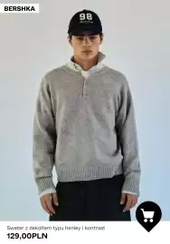 Bershka gazetka tydzień 41 Strona 6: Sweter z dekoltem typu henley i kontrast Bershka €129,00