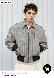 Bershka gazetka tydzień 41 Strona 8: Kurtka bomber z flauszu w pepitkę Bershka €259,00