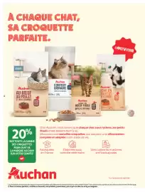 Catalogue Auchan | Animalerie page 4: À CHAQUE CHAT, SA CROQUETTE PARFAITE. ADULTE 4 Puchan AU BŒUF AU POULET ET AUX LÉGUMES