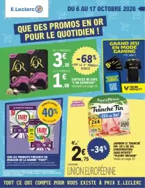 Catalogue E.Leclerc | Promos en OR page 1: Fleury Michon Jambon le Tranché Fin €2,75, FAIRY Platinum Plus €3,00