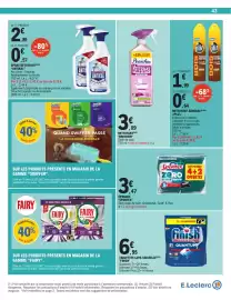 Catalogue E.Leclerc | Promos en OR page 43: Spontex Éponges €3,47, Finish tablettes lave-vaisselle €6,95