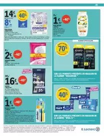 Catalogue E.Leclerc | Promos en OR page 45: Gillette RASOIR €16,08, BIC RASOIRS FEMME €2,70