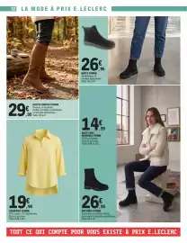 Catalogue E.Leclerc | Promos en OR page 52: CHEMISIER FEMME €19,95, BOOTS FEMME €26,95