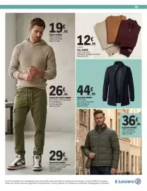 Catalogue E.Leclerc | Promos en OR page 55: BLOUSON HOMME €44,95, PULL HOMME €12,95