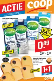 Coop folder week 41 Pagina 1: Meesterhand Noord-Hollandse stukken kaas €9,49, Campina Langlekker €0,89