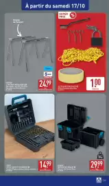 Catalogue ALDI semaine 42 page 37: WORKZONE 2 TRÉTEAUX MÉTALLIQUES €24,99, FERREX SET DE FORETS ET D'EMBOUTS €14,99