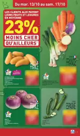 Catalogue ALDI semaine 42 page 5: Du mar. 13/10 au sam. 17/10 LES CLIENTS ALDI PAYENT LEURS FRUITS ET LÉGUMES EN MOYENNE 23%