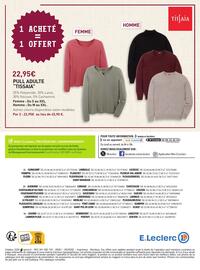 Catalogue E.Leclerc | Mode automne page 24: Tissaia pull adulte €22,95