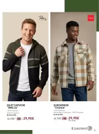 Catalogue E.Leclerc | Mode automne page 21: RMS 26 GILET CAPUCHE €29,95, Tissaia Surchemise €29,95