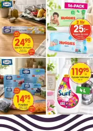 EKO reklamblad vecka 41 Sida 2: Huggies 56-pack €25,00, Surf flytande tvättmedel €119,95
