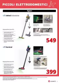 Volantino Comet Pagina 3: PICCOLI ELETTRODOMESTICI v15 detect absolute dyson Aspirapolvere senza filo Spazzola Fluffy Optic™