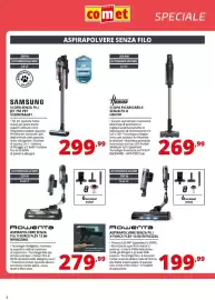Volantino Comet Pagina 4: Samsung scopa senza fili jet 75e pet €299,99, Hoover scopa ricaricabile senza filo HF610P €269,99