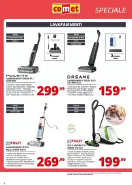 Volantino Comet Pagina 8: Lavapavimenti Polti Rollysteam WD10 €269,99, Rowenta lavapavimenti senza fili GZ5736E0 €299,99