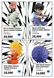 Catálogo Juguettos Página 27: One - piece hucha gum gum fruit €14,99, Son goku hucha super saiyan 3 €25,99