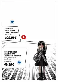 Catálogo Juguettos Página 37: Monster - high wednesday uniforme colegio €49,99, Monster - high buffy cazavampiros €109,99
