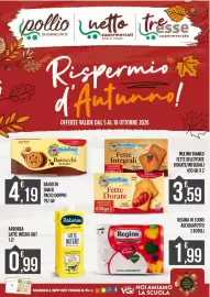 Volantino Supermercato Pollio Pagina 1: Mulino Bianco Fette Biscottate Dorate/Integrali €3,59