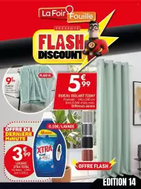 Catalogue La Foir'Fouille page 1: Rideau isolant today €3,99, Xtra lessive total €3,99