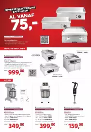 HANOS folder Pagina 3: Select Cuisine Inductie Bakplaten €999,00, Select Cuisine Spiraalmixers €399,00