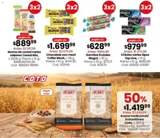Catálogo Coto semana 41 Página 6: Coto - avena tradicional/ instantánea €1.419,99, Topline - chicles varios tipos €979,99