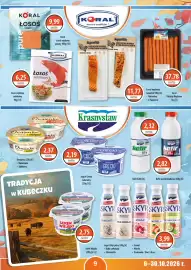 DUO-TES gazetka Strona 9: KORAL ŁOSOŚ 9,99 WĘDZONY netto pure Koral Łosoś wędzony plastry 100g [10] 100 KORAL 6,25 netto