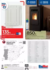 Catálogo BigMat Página 32: Emisor Térmico Fluido XFP €135,00, Estufa de pellets king negra €850,00