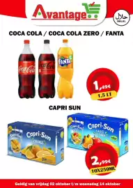 Avantage Supermarkt folder Pagina 10: Capri-Sun €2,99, Coca Cola / Coca Cola Zero / Fanta €1,49