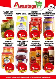 Avantage Supermarkt folder Pagina 7: Akfa peper puree heet/mild €1,59, Mr Chef Samurai/Andalouse €2,19