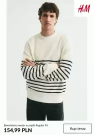 H&M gazetka tydzień 41 Strona 7: Bawełniany sweter w prążki Regular Fit H & M €154,99