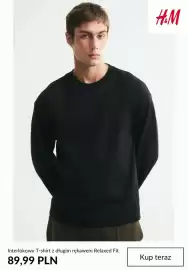 H&M gazetka tydzień 41 Strona 9: Interlokowy T-shirt z długim rękawem Relaxed Fit H & M €89,99