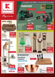 Kaufland leták týden 41 Strana 1: Max & Mila's World Pelišek pro zvířata €249,90, Carinura škrabadlo pro kočky €599,90