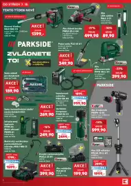 Kaufland leták týden 41 Strana 2: Parkside aku úhlová bruska PWSA 20-Li G4 €499,90, Paxxie LED svítilna PALC 3 C1 €89,90