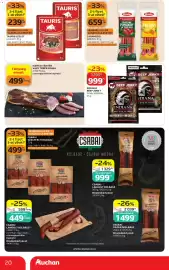 Auchan akciós újság hét 41 Oldal 20: Tauris szelet €239,00, CSABAI Lángolt kolbász €599,00