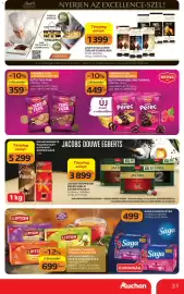 Auchan akciós újság hét 41 Oldal 31: Lindt Excellence táblás csokoládé €1.399,00, Detki Mini Perec vagy Karika €449,00