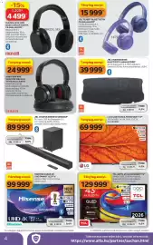 Auchan akciós újság hét 41 Oldal 4: JBL T530BT BLUETOOTH FEJHALLGATÓ €15.999,00, TCL 43P7L 4K QLED SMART TV €129.999,00