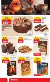 Auchan akciós újság Oldal 2: Auchan Kedvenc Belga Csokoládés Torta €689,00, CSOKOLÁDÉS CROISSANT €199,00